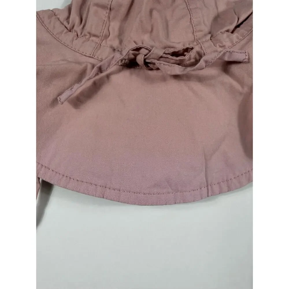 Polarn O. Pyret Dusty Rose Cotton Sun Hat 4–9 Months Chin Strap